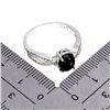 Image 3 : BLACK OPAL RING IN 14K WHITE PLATED GOLD OVER 925 STERLING SILVER - SIZE 8 - APPRAISED REPLACEMENT V