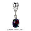Image 1 : BLACK OPAL PENDANT IN 14K WHITE PLATED GOLD OVER 925 STERLING SILVER - APPRAISED REPLACEMENT VALUE