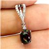 Image 2 : BLACK OPAL PENDANT IN 14K WHITE PLATED GOLD OVER 925 STERLING SILVER - APPRAISED REPLACEMENT VALUE