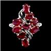 Image 1 : RUBY RING IN 14K WHITE PLATED GOLD OVER 925 STERLING SILVER - SIZE 9 - APPRAISED REPLACEMENT VALUE