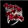 Image 2 : RUBY RING IN 14K WHITE PLATED GOLD OVER 925 STERLING SILVER - SIZE 9 - APPRAISED REPLACEMENT VALUE