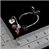 Image 3 : RHODOLITE GARNET AND TANZANITE EARRINGS IN 14K WHITE PLATED GOLD OVER 925 STERLING SILVER - APPRAISE