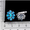 Image 3 : BLUE OPAL EARRINGS IN 14K WHITE PLATED GOLD OVER 925 STERLING SILVER - APPRAISED REPLACEMENT VALUE