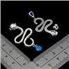 Image 3 : BLUE OPAL COBRA SHAPPED EARRINGS IN 14K WHITE PLATED GOLD OVER 925 STERLING SILVER - APPRAISED REPLA