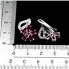 Image 3 : RHODOLITE GARNET EARRINGS IN 14K WHITE PLATED GOLD OVER 925 STERLING SILVER - APPRAISED REPLACEMENT 