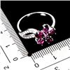 Image 3 : RHODOLITE GARNET RING IN 14K WHITE PLATED GOLD OVER 925 STERLING SILVER - SIZE 9 - APPRAISED REPLACE