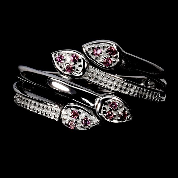 RHODOLITE GARNET IN 14K WHITE PLATED GOLD OVER 925 STERLING SILVER -18 INCHES LONG - APPRAISED REPLA