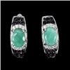 Image 1 : EMERALD AND BLACK SPINEL EARRINGS EMERALD BUTTERFLY SHAPPED NECKLACE IN 14K WHITE PLATED GOLD OVER 9
