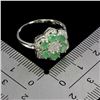 Image 3 : EMERALD RING EMERALD IN 14K WHITE PLATED GOLD OVER 925 STERLING SILVER - SIZE 7 - APPRAISED REPLACEM