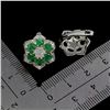 Image 3 : EMERALD EARRINGS IN 14K WHITE PLATED GOLD OVER 925 STERLING SILVER - APPRAISED REPLACEMENT VALUE