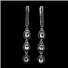Image 1 : OVAL CUT AQUAMARINE AND BLACK SPINEL EARRINGS IN 14K WHITE PLATED GOLD OVER 925 STERLING SILVER â[x=