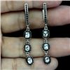 Image 2 : OVAL CUT AQUAMARINE AND BLACK SPINEL EARRINGS IN 14K WHITE PLATED GOLD OVER 925 STERLING SILVER â[x=