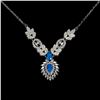 Image 1 : PEAR CUT BLUE OPAL NECKLACE IN 14K WHITE PLATED GOLD OVER 925 STERLING SILVER â€“ 