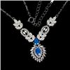 Image 2 : PEAR CUT BLUE OPAL NECKLACE IN 14K WHITE PLATED GOLD OVER 925 STERLING SILVER â€“ 