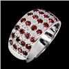 Image 2 : ROUND CUT RHODOLITE GARNET RING IN 14K WHITE PLATED GOLD OVER 925 STERLING SILVER â€[x=#822