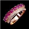 Image 1 : RUBY RING IN 14K ROSE PLATED GOLD OVER 925 STERLING SILVER â€“ SIZE 7 - APPRAISED 