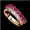 Image 2 : RUBY RING IN 14K ROSE PLATED GOLD OVER 925 STERLING SILVER â€“ SIZE 7 - APPRAISED 