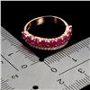 Image 3 : RUBY RING IN 14K ROSE PLATED GOLD OVER 925 STERLING SILVER â€“ SIZE 7 - APPRAISED 