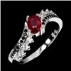 Image 1 : RUBY AND BLACK SPINEL RING IN 14K YELLOW PLATED GOLD OVER 925 STERLING SILVER â€“ 