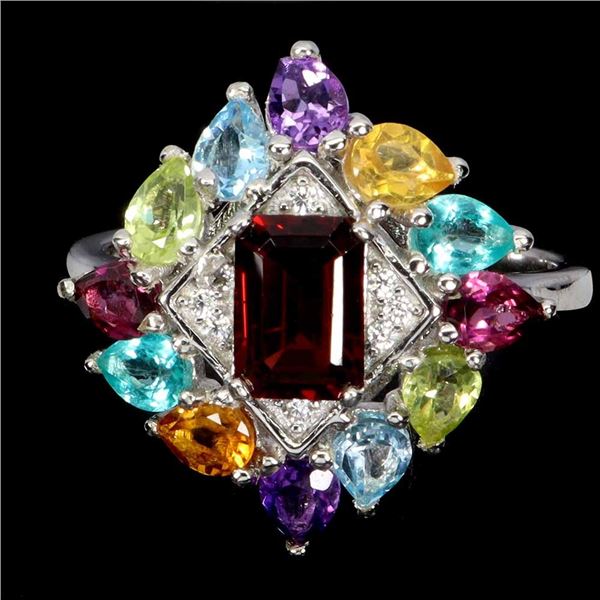 RUBY AND BLACK SPINEL EARRINGS IN 14K YELLOW PLATED GOLD OVER 925 STERLING SILVER â€[x=#822