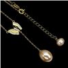 Image 2 : PEACH COLOR DROP PEARL NECKLACE IN 14K YELLOW PLATED GOLD OVER 925 STERLING SILVER â€[x=#82