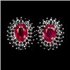 Image 1 : RUBY AND BLACK SPINEL EARRINGS IN 14K YELLOW PLATED GOLD OVER 925 STERLING SILVER â€[x=#822