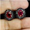 Image 2 : RUBY AND BLACK SPINEL EARRINGS IN 14K YELLOW PLATED GOLD OVER 925 STERLING SILVER â€[x=#822