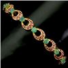 Image 2 : EMERALD AND RUBY BRACELET IN 14K YELLOW PLATED GOLD OVER 925 STERLING SILVER â€“ 8