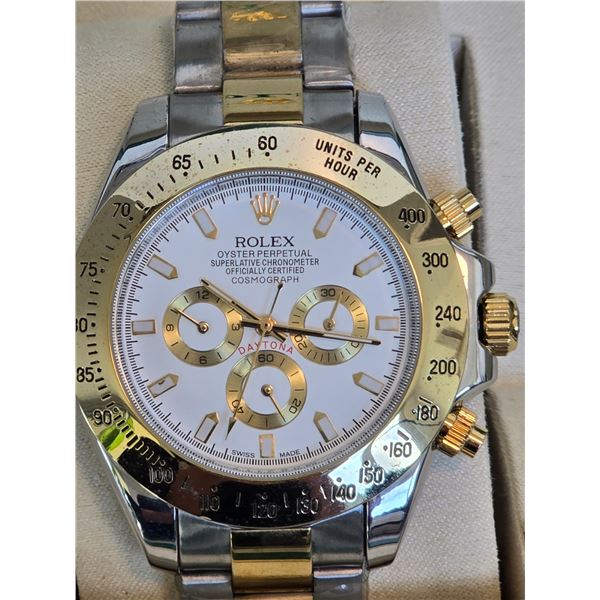 BRAND NEW FULLY AUTOMATIC ROLEX DAYTONA 41 MM AAA QUALITY REPLICA WATCH, REF# 116503 WHITE DIAL WITH
