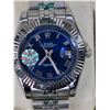 Image 1 : FULLY AUTOMATIC ROLEX DATE-JUST HIGH END REPLICA BLUE DIAL, FLUTED BEZEL, ROMAN NUMERALS. STAINLESS 