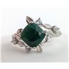 Image 1 : 2.5 ct Authenticated Silver Emerald gemstone RIng ($4,870 Appraisal)
