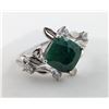 Image 2 : 2.5 ct Authenticated Silver Emerald gemstone RIng ($4,870 Appraisal)
