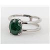 Image 1 : 3.1 ct Authenticated Silver Emerald gemstone RIng ($3,651 Appraisal)