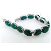 Image 1 : 29.6 ct Certified Silver Emerald gemstone Bracelet ($41,168 Appraisal)