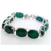 Image 2 : 29.6 ct Certified Silver Emerald gemstone Bracelet ($41,168 Appraisal)