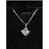 Image 1 : New 18k Gold Plated 2.0ct Princess Cut Simulated Diamond (CZ) Necklace Chain 18" Long w/Case