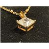 Image 2 : New 18k Gold Plated 2.0ct Princess Cut Simulated Diamond (CZ) Necklace Chain 18" Long w/Case