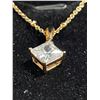 Image 3 : New 18k Gold Plated 2.0ct Princess Cut Simulated Diamond (CZ) Necklace Chain 18" Long w/Case