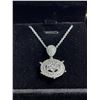 Image 2 : New Platinum Plated 0.7tcw Simulated Diamond (CZ) Cluster Necklace - Adjustable Chain 16"-18" Long w