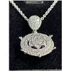 Image 3 : New Platinum Plated 0.7tcw Simulated Diamond (CZ) Cluster Necklace - Adjustable Chain 16"-18" Long w