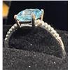 Image 3 : New 925S 1.0ct Princess Cut Natural Swiss Blue Topaz Chanel Ring - Resizable - Mounted in 925 Sterli