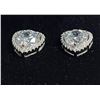 Image 2 : New 925S 2.0ct Each Simulated Diamond (CZ) Heart Halo Stud Earrings - Mounted in 925 Sterling Silver