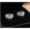 Image 3 : New 925S 2.0ct Each Simulated Diamond (CZ) Heart Halo Stud Earrings - Mounted in 925 Sterling Silver