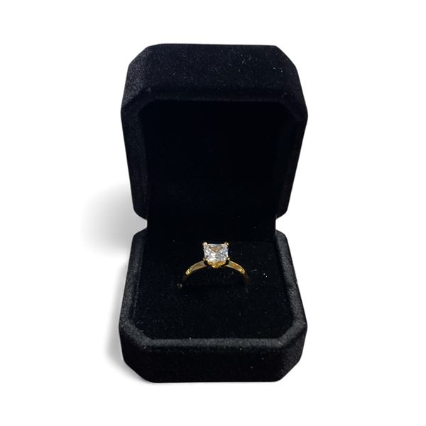 New 925S 1.25ct Princess Cut Simulated Diamond (CZ) Solitaire Ring - Size 7.0 Mounted in 925 Sterlin