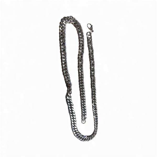 New Platinum Plated 10.0mm Cuban Link Necklace 23.5 Long w/Case