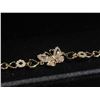 Image 2 : New 18K Gold Plated Heart Butterfly Simulated Diamond (CZ) Bracelet - Adjustable 6.75"-7.5" Long w/C