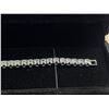Image 2 : New Platinum Plated 4.0mm Princess Cut Simulated Diamond (CZ) Tennis Bracelet - Adjustable Chain 7" 