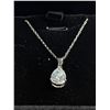 Image 2 : New 925S 2.0ct Pear Cut Simulated Diamond (CZ) Solitaire Necklace - Adjustable 16" to 18" Long Mount
