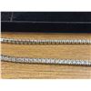 Image 2 : New Platinum Plated 4.0mm Princess Cut Simulated Diamond (CZ) Tennis Bracelet - Chain 18" Long w/Cas