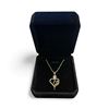 Image 1 : New 14k Gold Plated 0.5ct Heart Cut Simulated Diamond (CZ) Double Heart Necklace - Chain 18" Long w/